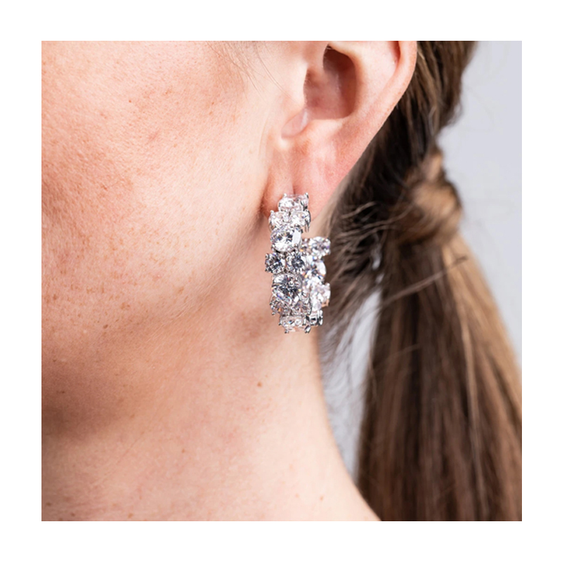 25 - Carat CZ Statement Hoop Earrings