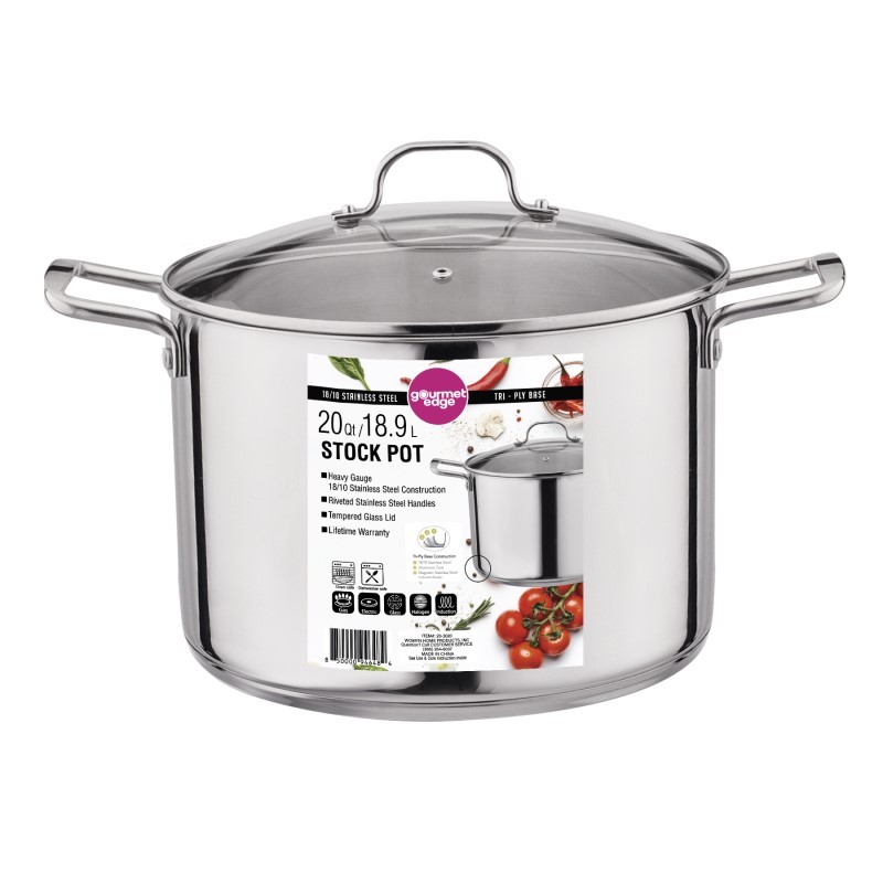 20Qt 18/10 Stainless Steel Stock Pot