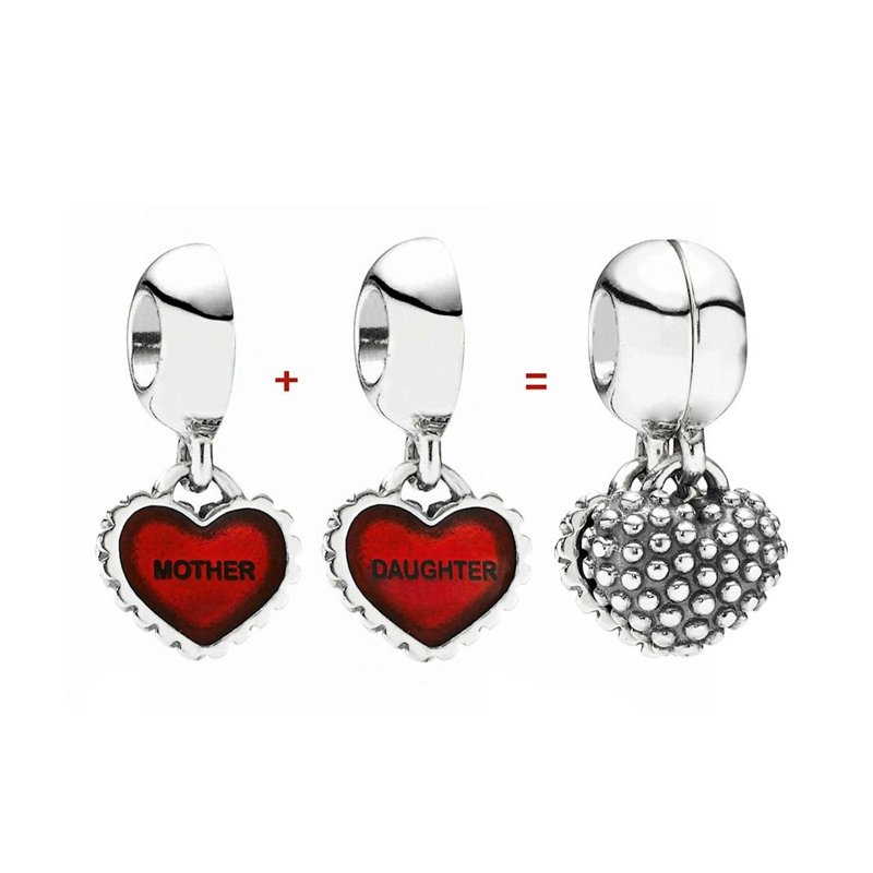 Piece of My Heart Mother and Daughter Dangle Heart Charm