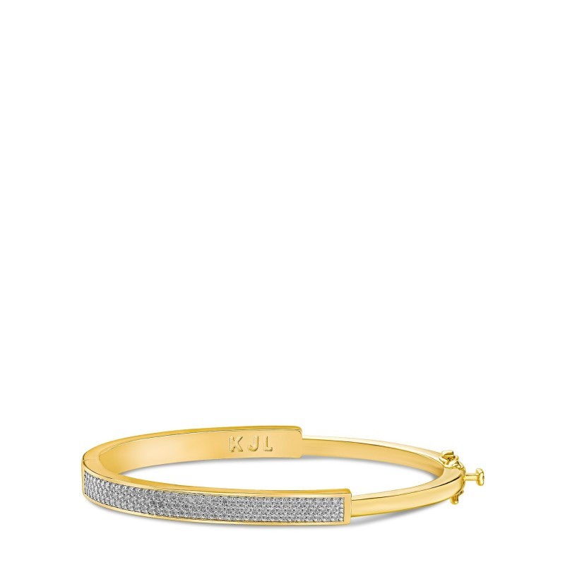 CZ by Kenneth Jay Lane Half Pave Oval Lock Bracelet