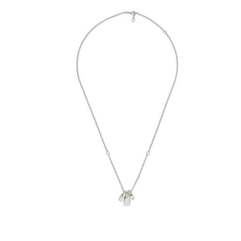 TAG NECKLACE 50/55CM WITH PENDANTS SILVER
