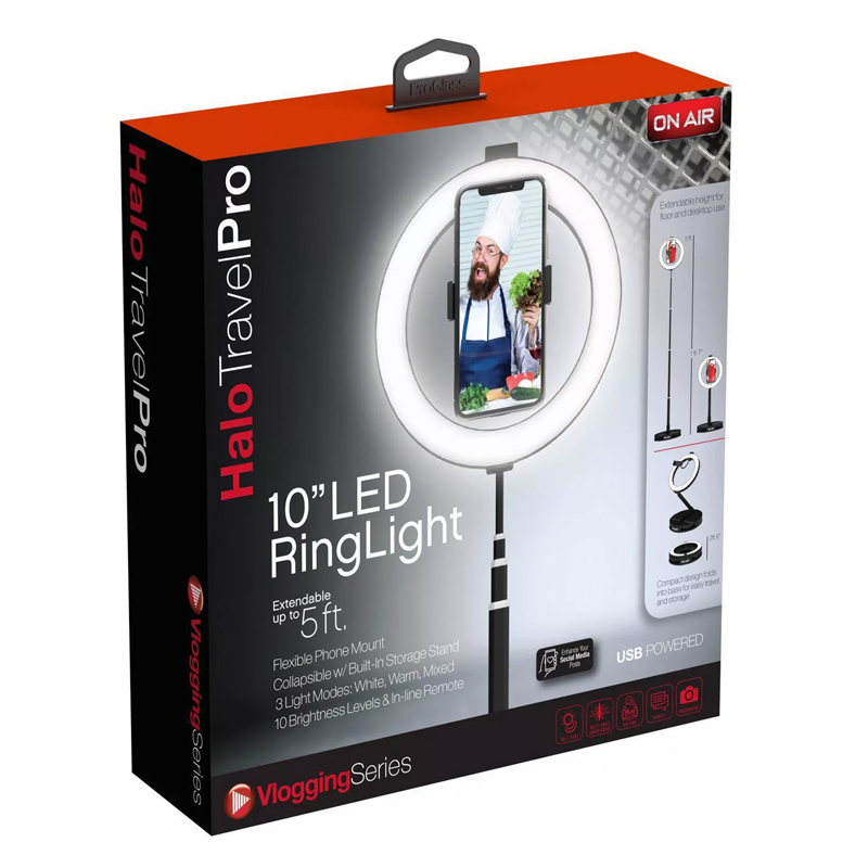 Halo Travel Pro 10 - Inch LED Ring Light - (Black)