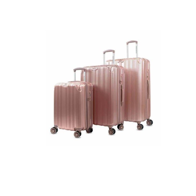 American Green Travel Melrose S 3-piece TSA Anti-theft Luggage Set, Rose Gold