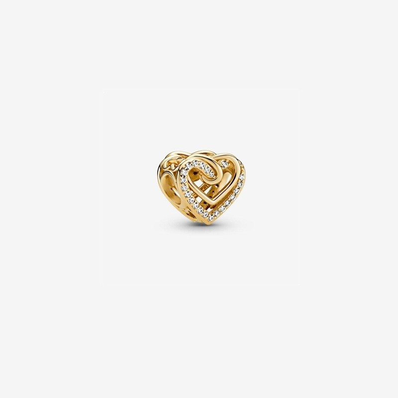 Sparkling Entwined Hearts Charm