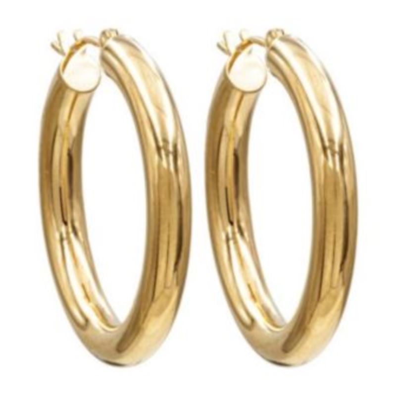 14k Yellow Gold Hoop Earrings