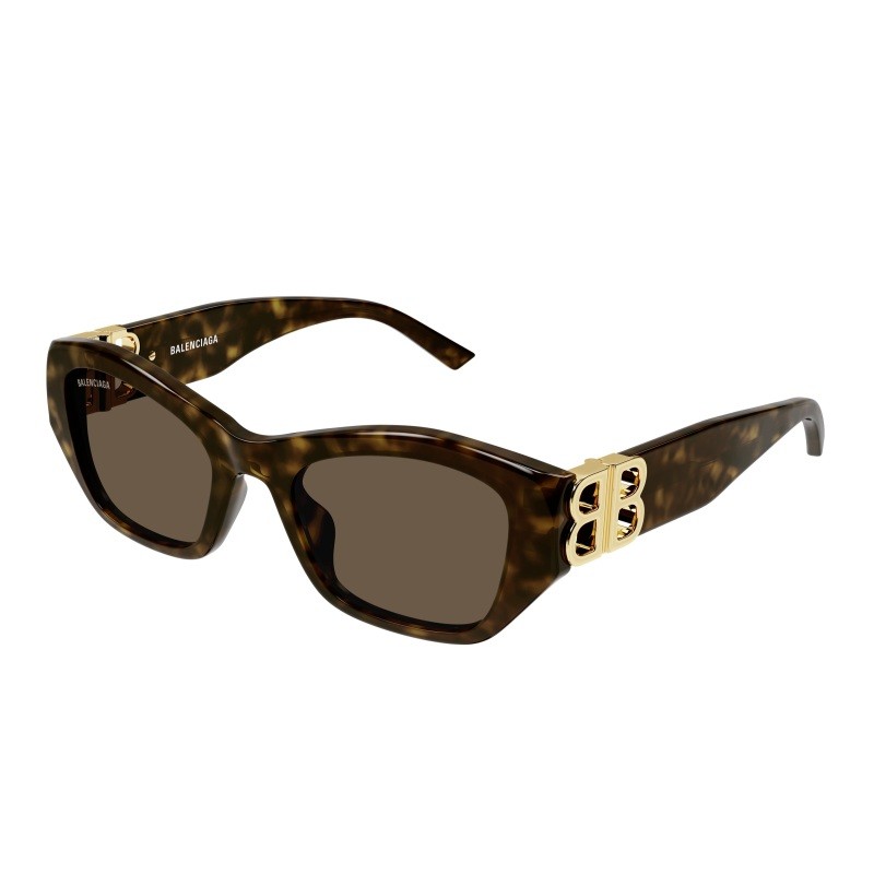 Women's Shiny Dark Havana Rectangular Sunglasses