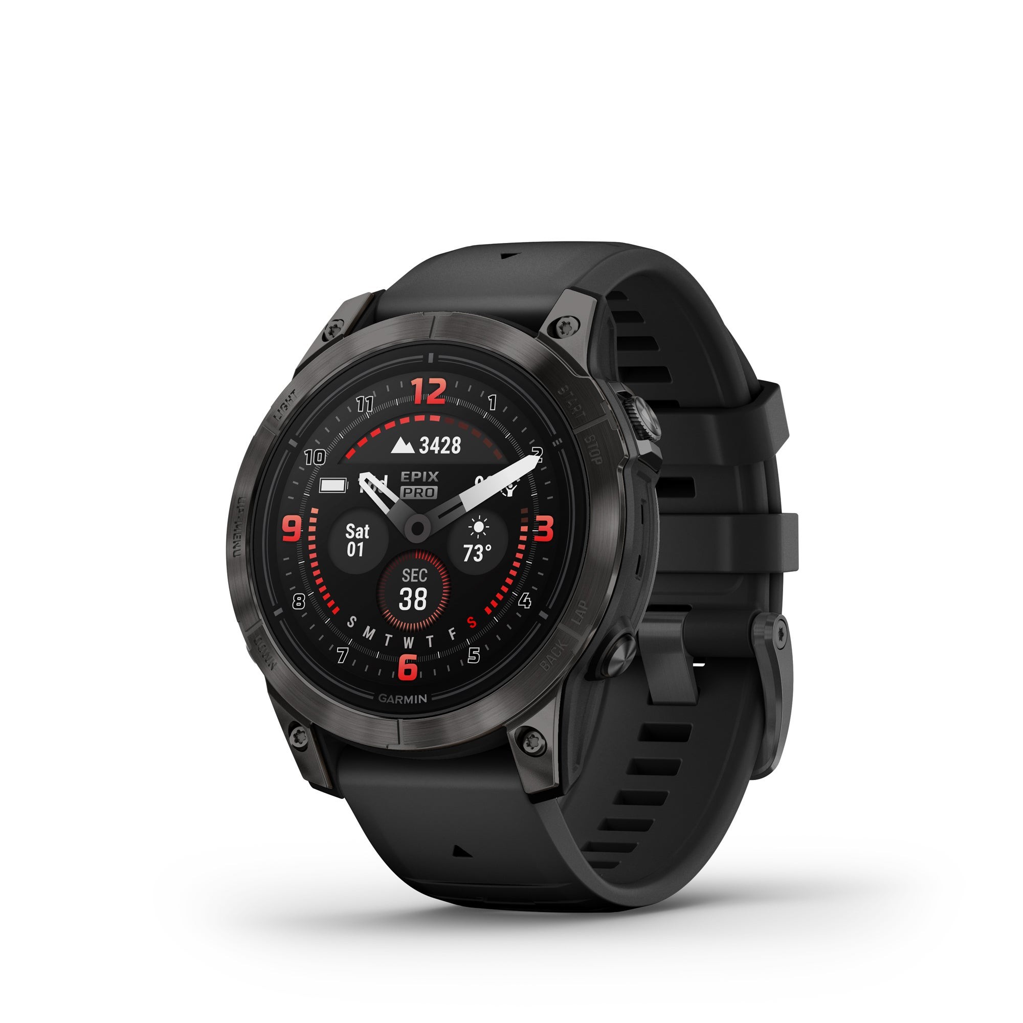 epix Pro (Gen 2) 47mm Smartwatch Sapphire Ed Carbon Gray w/ Black Band
