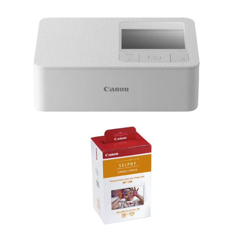 SELPHY CP1500 Wireless Compact Photo Printer - White with 108 Sheet Paper