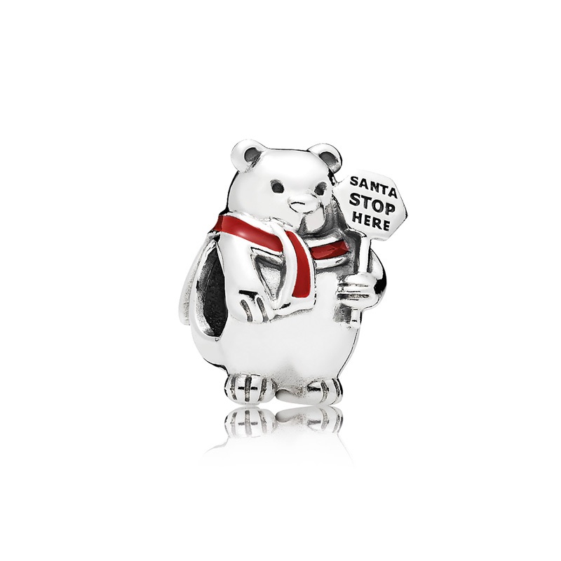 Christmas Polar Bear " Santa Stops Here "
