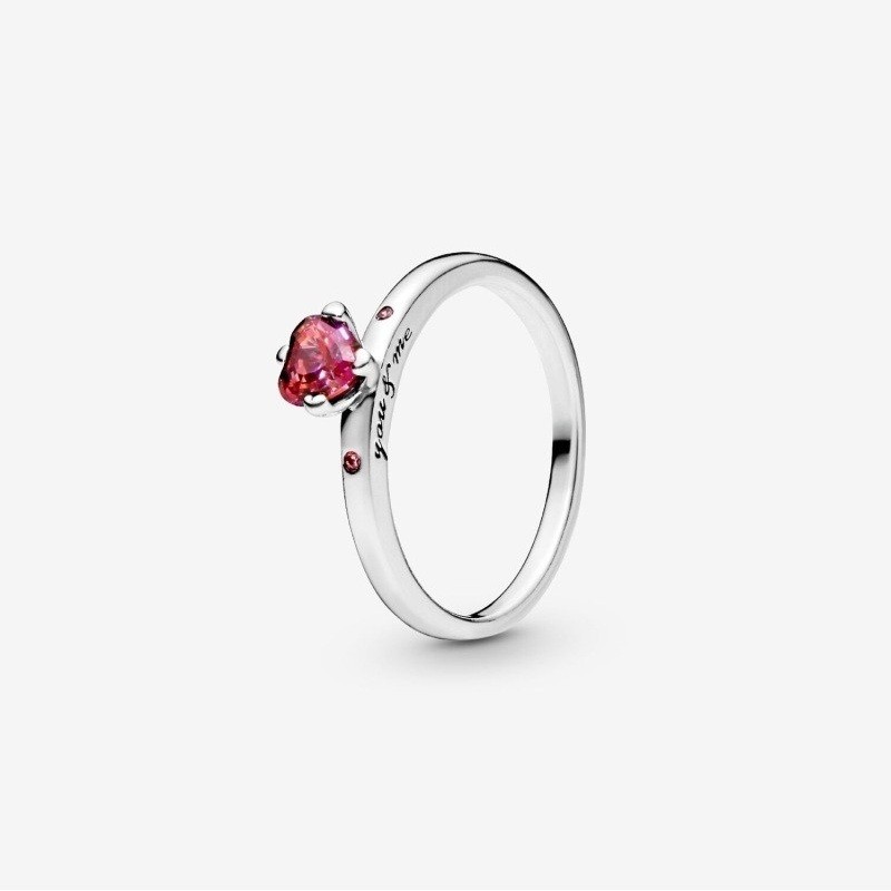 Sparkling Red Heart Ring, Size 9