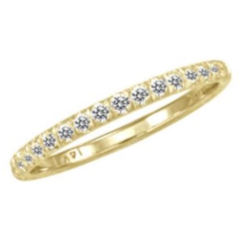 Delicate Straight Row Diamond 14K Band