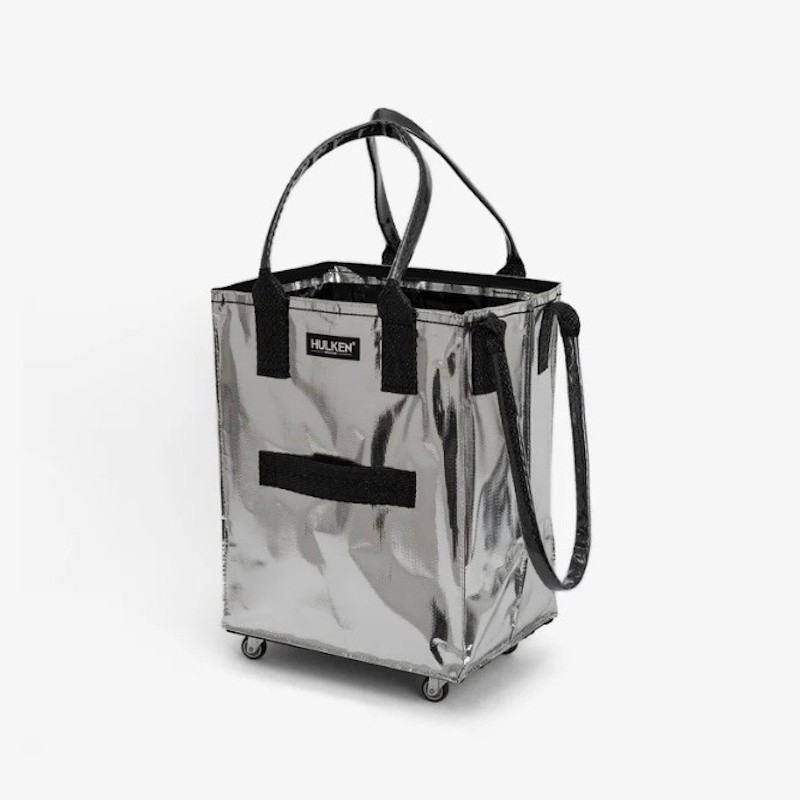 Rolling Tote Bag Medium Silver