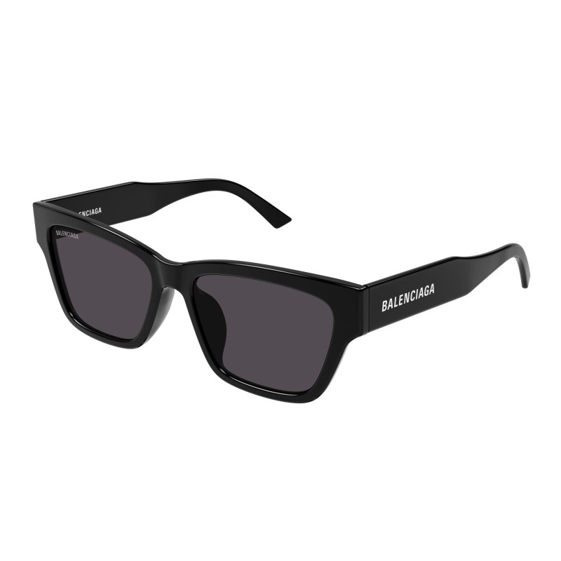 Women's Shiny Solid Black Rectangular Sunglasses