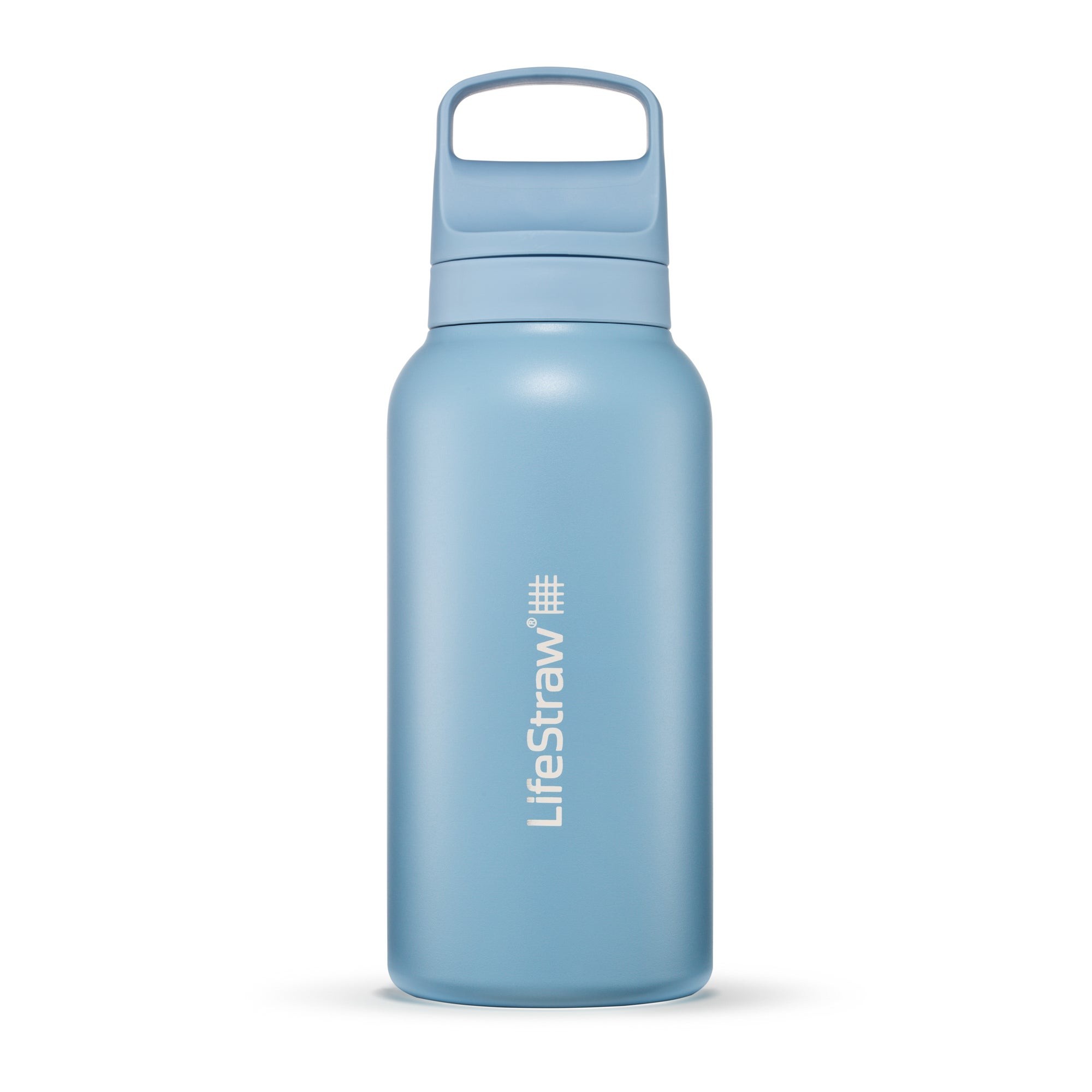 LifeStraw Go 1L Stainless Steel Filtered Water Bottle Icelandic Blue