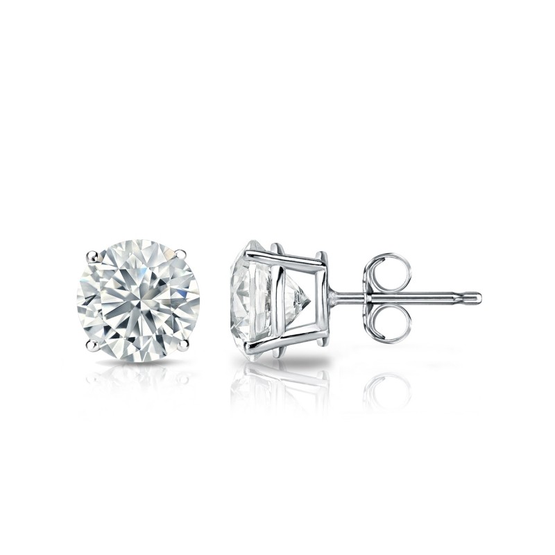 Round Lab Grown Diamond Stud in 14K White Gold 0.20ct