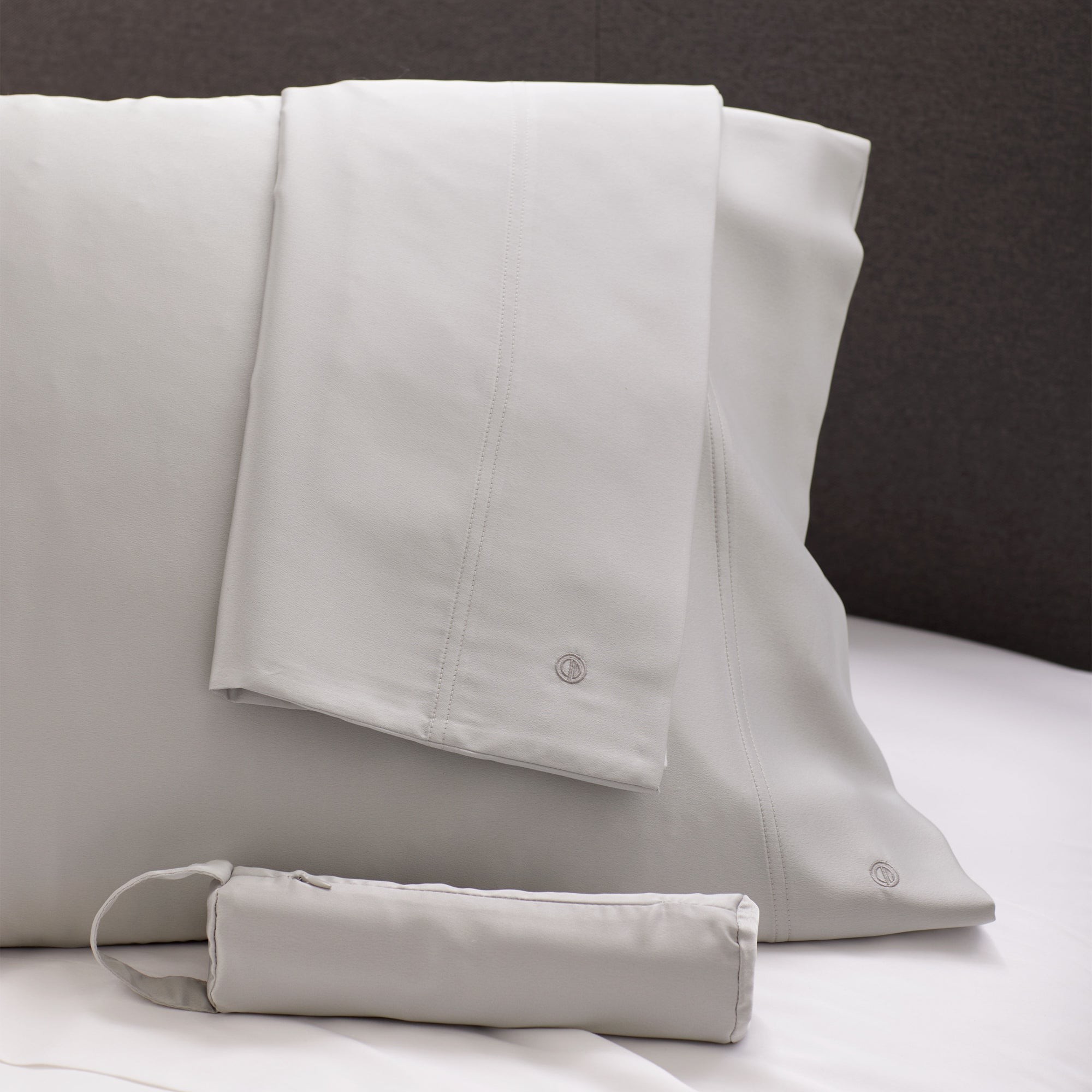 Satin Standard Travel Pillowcase Pair Gray