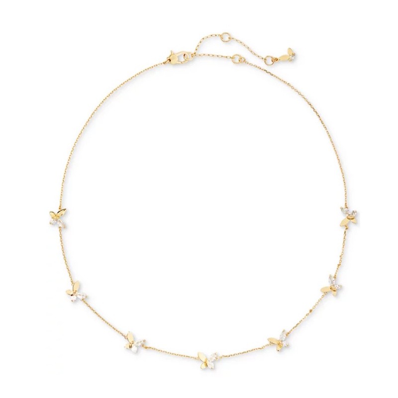 Social Butterfly Station Necklace - Gold