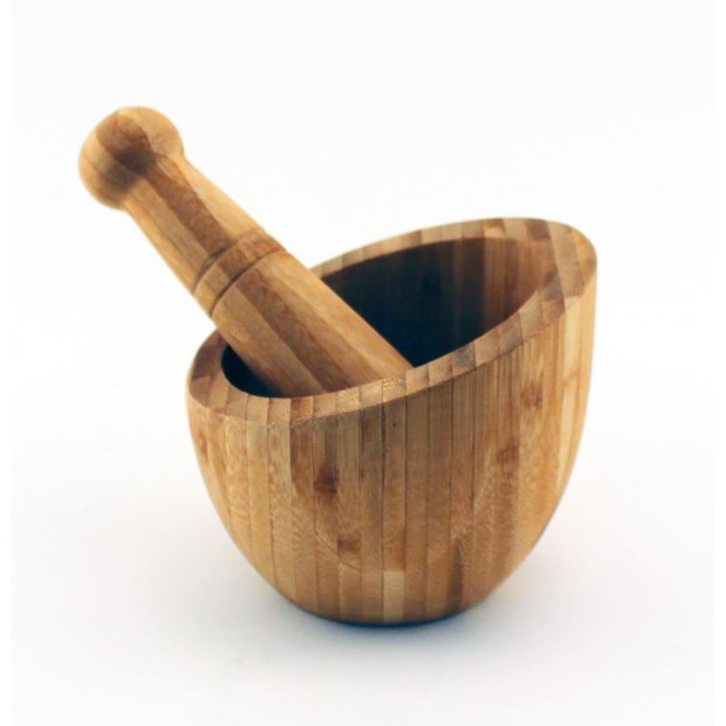 Bamboo Mortar Pestle