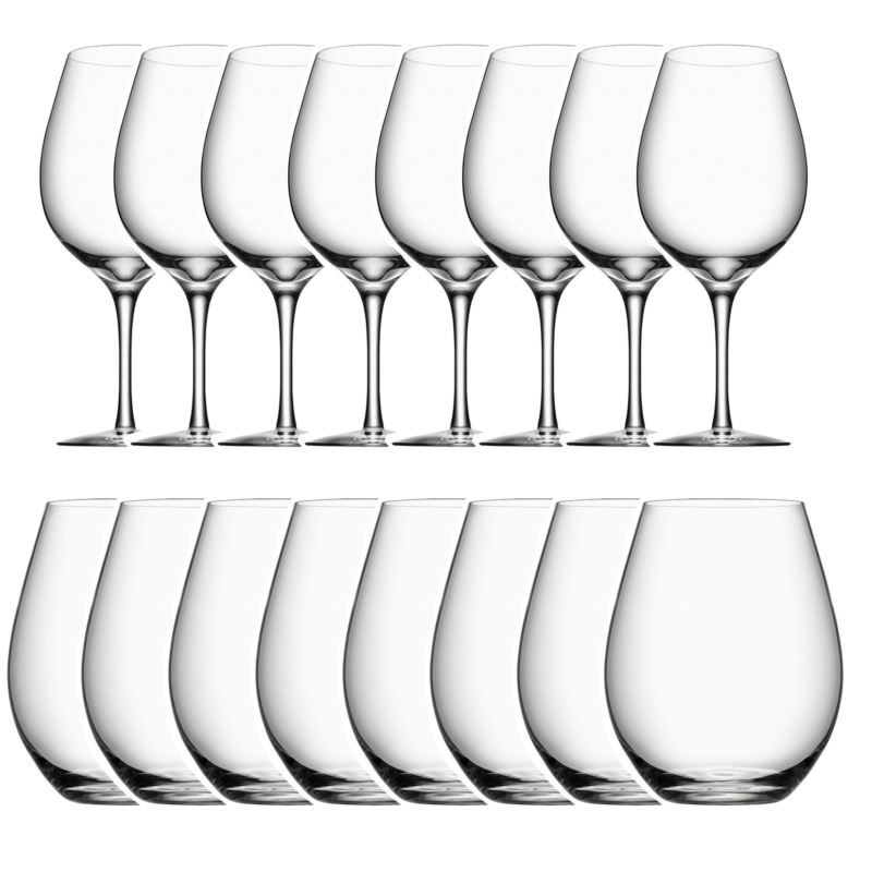 More Wine and More Stemless Wine 16 pc Set