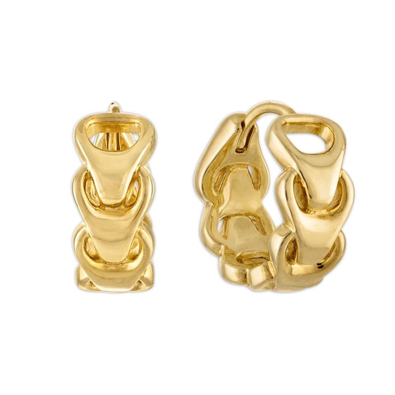 Link 14K Gold-plated Sterling Silver Huggie-style Hoop Earrings