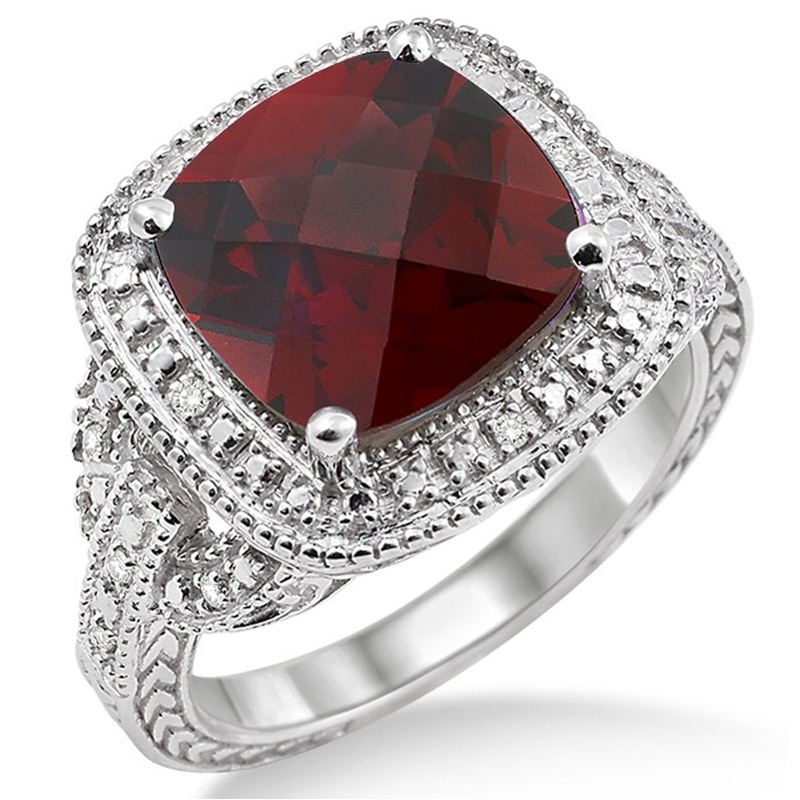 Garnet and Diamond Ring