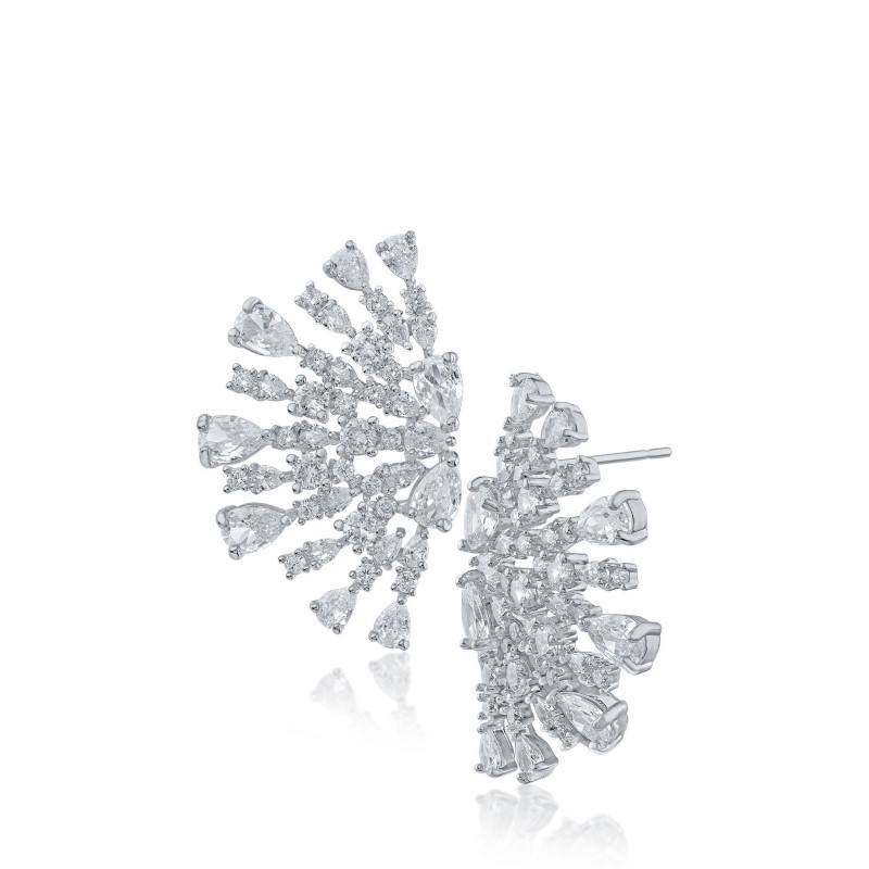 CZ by Kenneth Jay Lane Half Sparkler Earrings