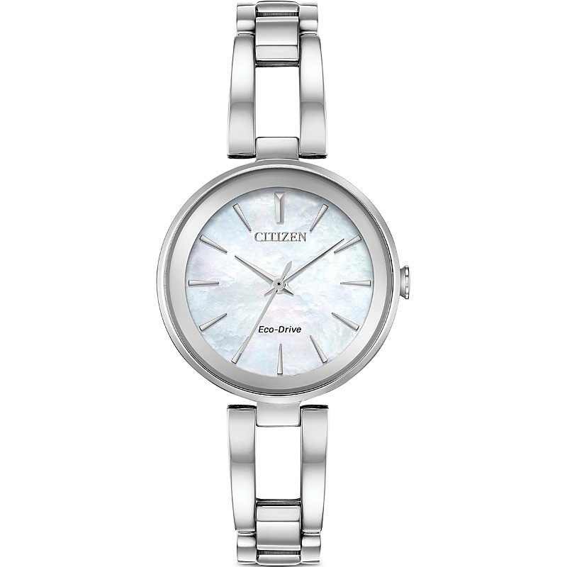 Eco-Drive Stainless Steel Bangle watch, White