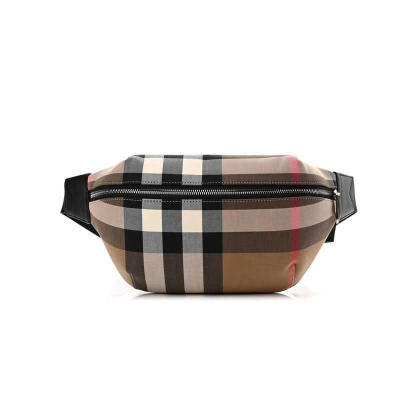 Sonny Taupe Brown Check Brown Belt Bag
